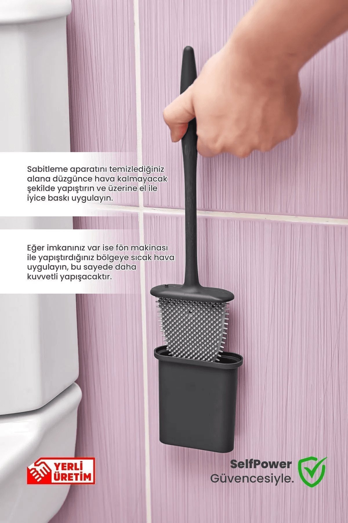 Duvara Yapışan Tuvalet Fırçası