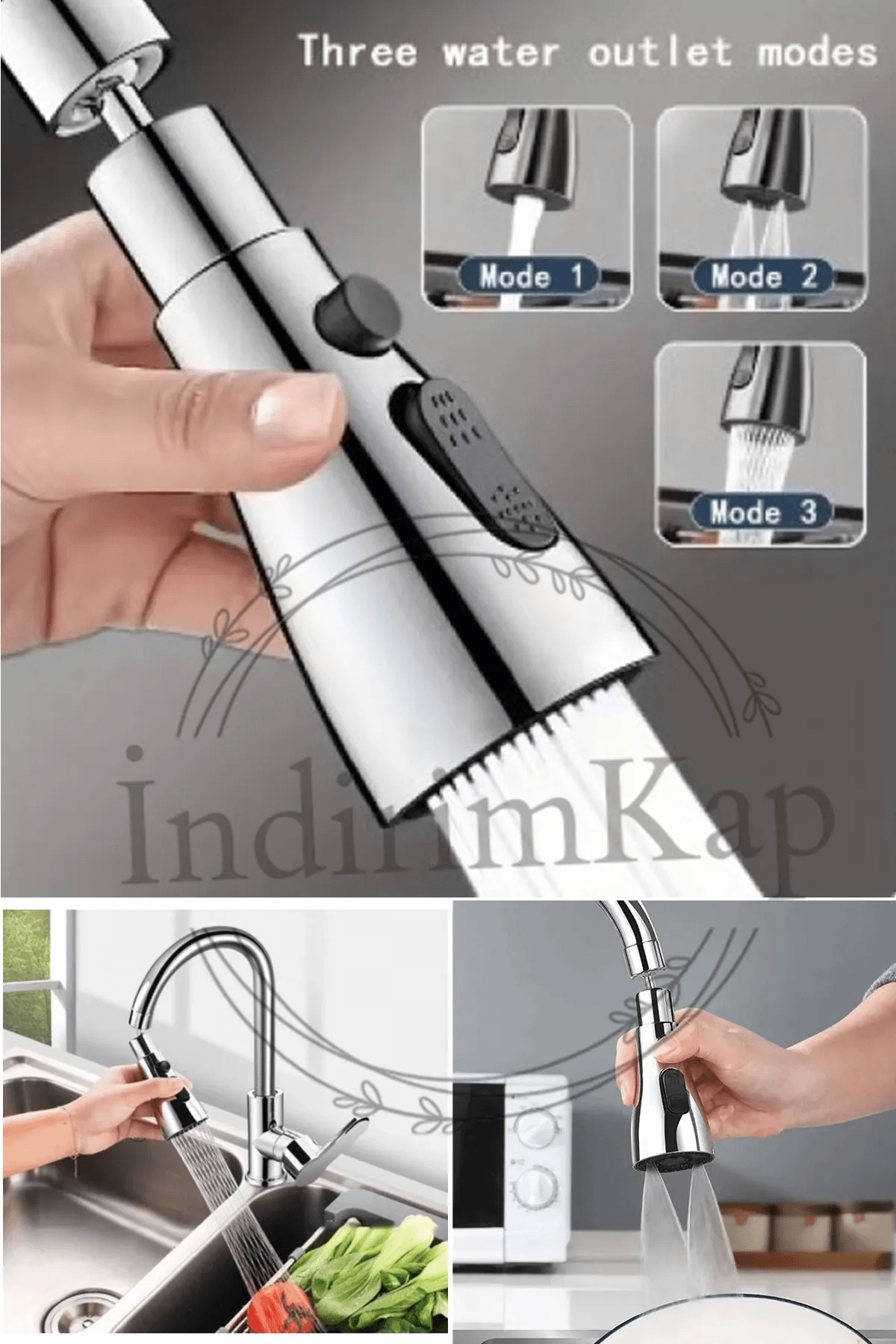 Çok Fonksiyonlu Tazyikli Musluk Başlığı